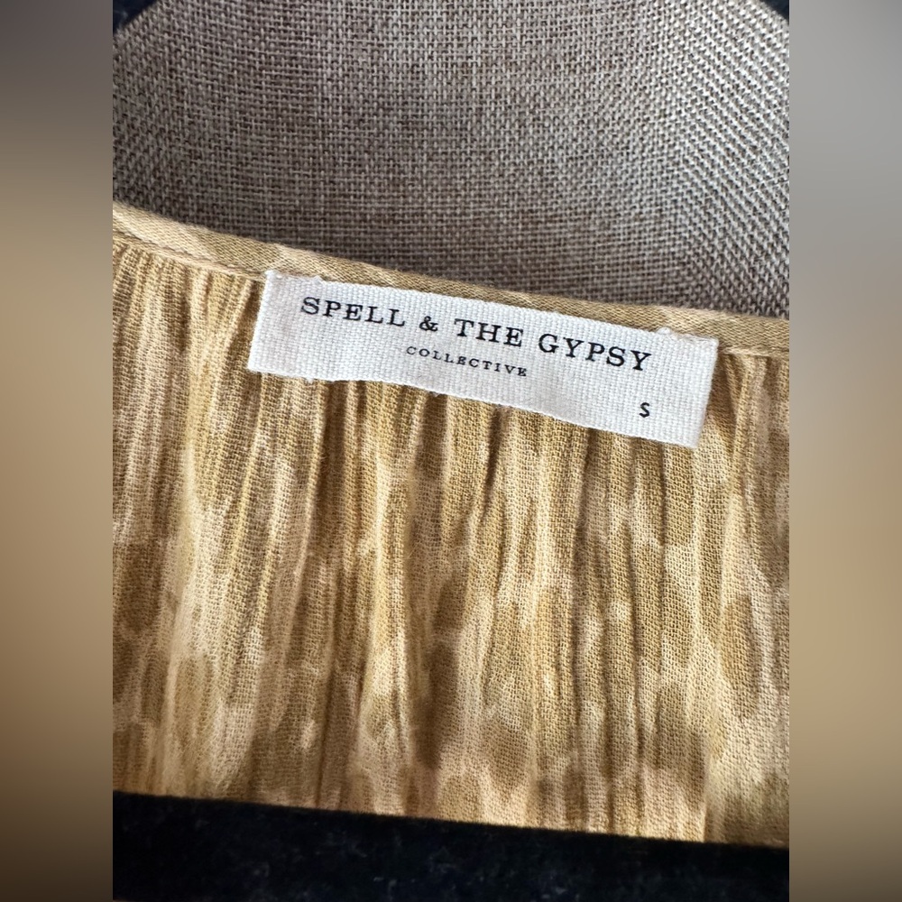 Spell Wild Things Gold Patterned Tunic Dress - image 6